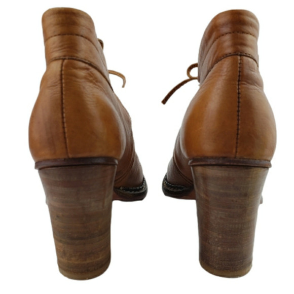 Antik Batik Leather Ankle Boots Sz 40 Fennec Caramel Western Coasta Cowgirl - Picture 4 of 15